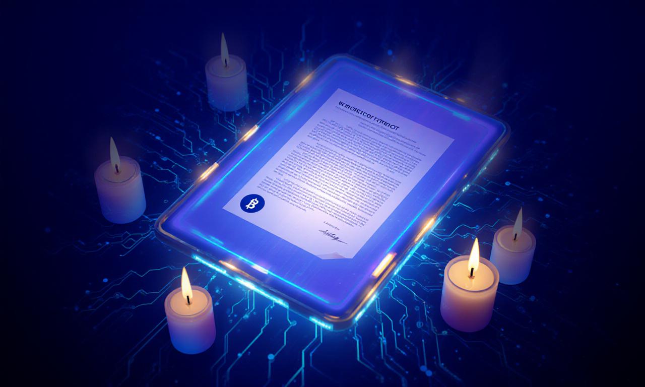 Abstract digital contract and high-tech compliance concept